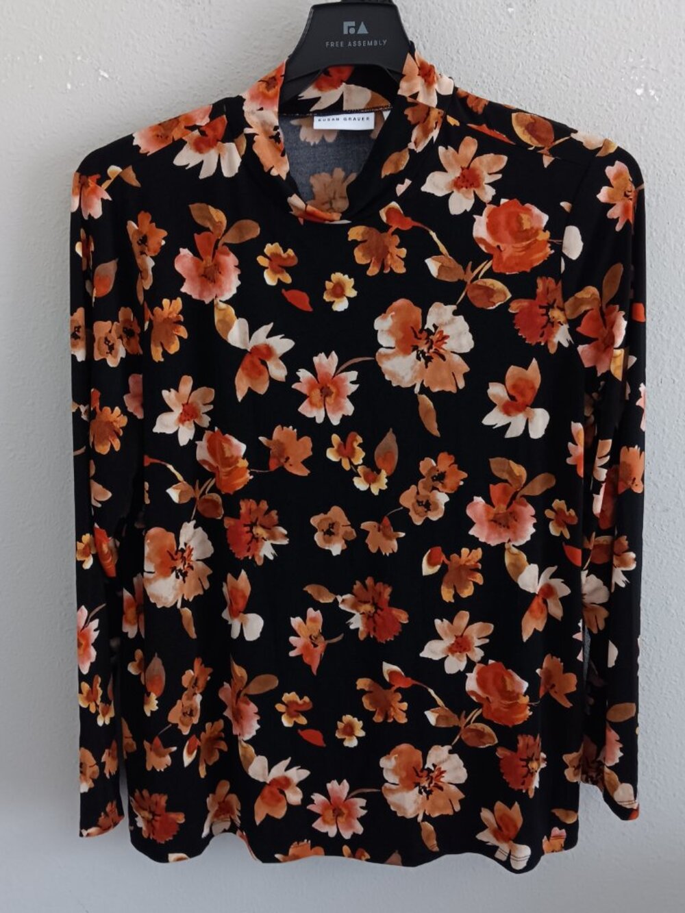 Susan Graver Liquid Knit Mock Neck Top, Spice Sz XL a65894